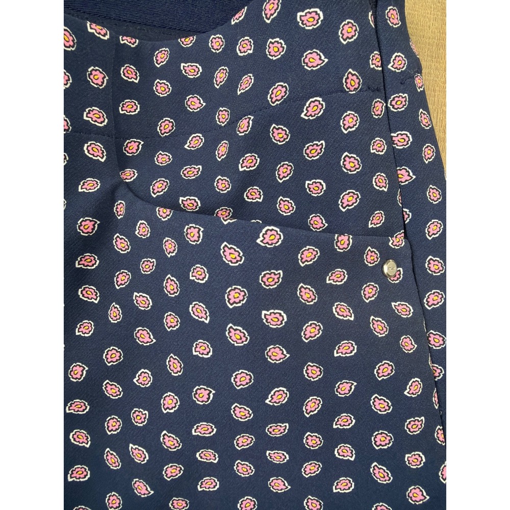 RLX Ralph Lauren Women Eagle Stretch Slim Floral Print Navy Golf Pants Size 2 - Picture 4 of 8